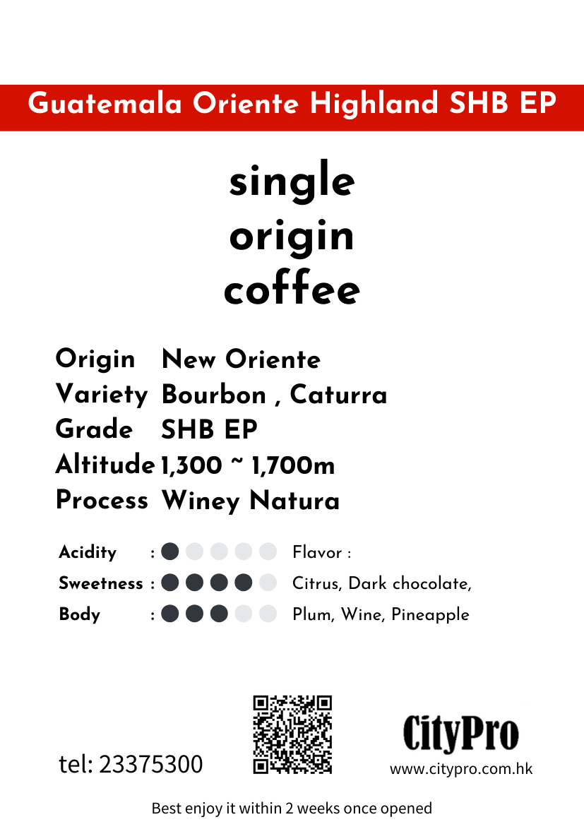 Guatemala Oriente Highland SHB EP NATURAL