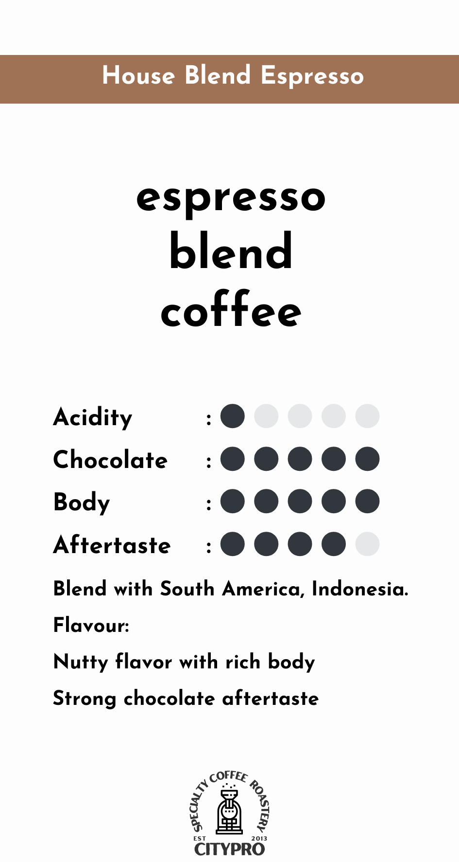 House Blend 特濃自家新鮮烘焙拼配咖啡豆