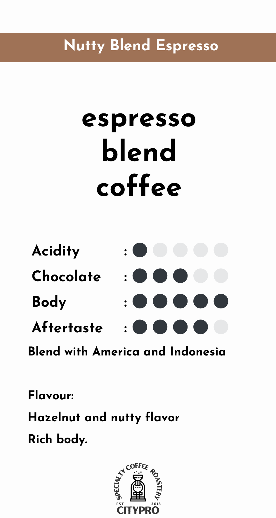 Nutty Blend 果仁特濃自家新鮮烘焙拼配咖啡豆